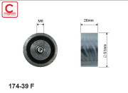 174-39F Vratná/vodicí kladka, klínový žebrový řemen CAFFARO